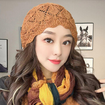 卡悠莱遮白发帽子薄款五十岁女士帽时尚镂空帽子女春季2024新款薄款