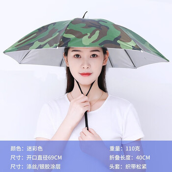 贝意品鹿悦阙四创头伞帽钓鱼伞帽头戴伞大号折叠钓鱼伞防晒防雨防风晴