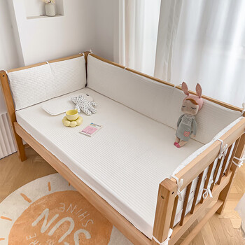 婴儿床防撞软包床围栏四面婴儿床围栏挡布软包宝宝儿童拼接床护栏加高