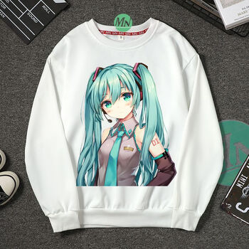 hotkeke初音未来动漫周边长袖卫衣二次元骑士日系卡通学生加绒衣服潮