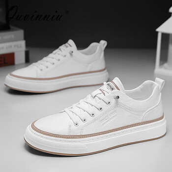 quvinniu2024新款春季小白鞋男鞋子潮流百搭白色平板鞋平底男士休闲鞋