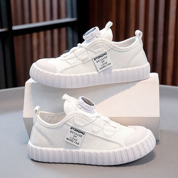 耐克森儿童小白鞋夏季2023新款男女童帆布鞋校园六一演出幼儿园板鞋b