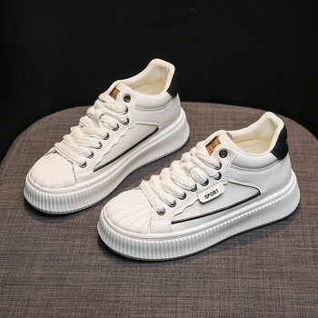 361断码高帮小白鞋女2023新款秋季女鞋百搭休闲运动鞋贝壳头厚底板白