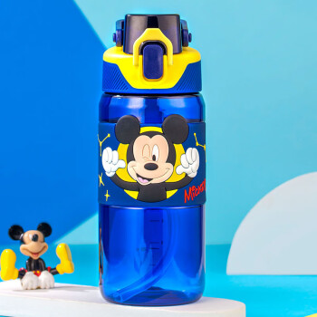 迪士尼DISNEY儿童水杯Tritan材质弹盖运动吸管杯夏季塑料杯540ML米奇
