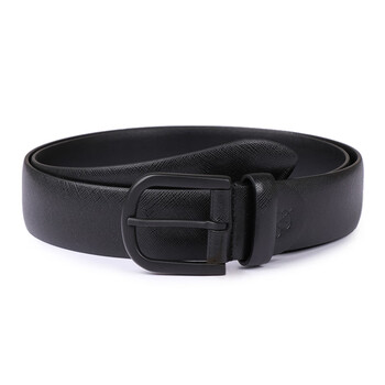 canali 康纳利 男士黑色皮革黑色针扣皮带腰带 50 ka00198 110 90