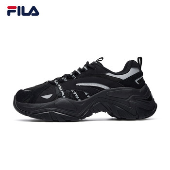 斐乐老爹鞋女高休闲时尚运动鞋鱼刺1代复古跑步女鞋黑bk355