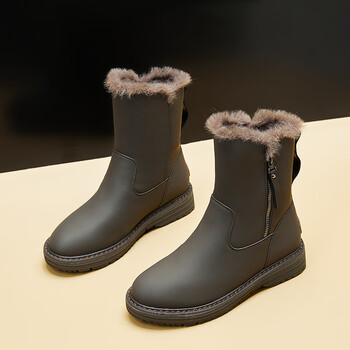 飞跃其乐雪地靴女冬2023年新款女款冬季加绒加厚保暖靴子短靴防水防滑