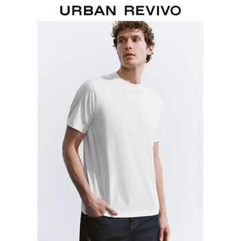 ur2024夏季新款男装简约基础款纯色休闲圆领短袖t恤umu440051