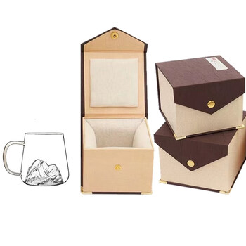 hywlkj女生创意带把富士山观山杯远山雪山杯耐热玻璃杯茶杯日式家用