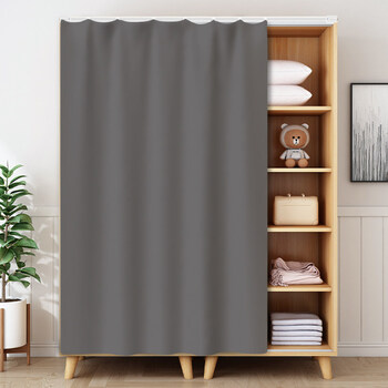 货架防尘帘 纯色柜子遮挡帘衣柜滑轨式防尘门帘货架遮丑帘子魔术贴免