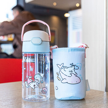 膳魔师(thermos)儿童水杯大容量线条小狗吨吨桶tritan大肚杯女高颜值