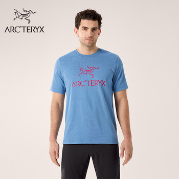 arcteryx始祖鸟 arcword logo ss 透气 男子 棉质短袖t恤 stone