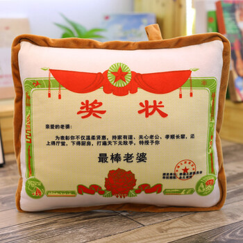 创意奖状抱枕被子两用空调被女生送妈妈生日礼品母节儿童节礼物棒老婆