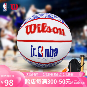 威尔胜（Wilson）JR.NBA 5号橡胶篮球儿童青少年训练耐磨室外篮球 WTB9702IB05CN