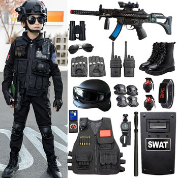 贝英杰儿童小警察装备特种兵套装小军人小特警衣服玩具枪 男孩子礼盒