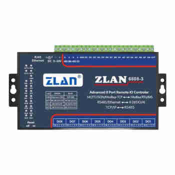 ZLAN 工业级远程IO模块开关量转以太网8路模拟量采集8路数字量开关量输入输出6808-3 ZLAN6808-3（网口版本）8DI8DO
