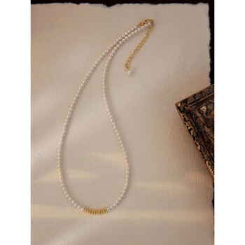 雪奴碎银子贝珠项链施家正圆baby贝珠项链时尚气质网红同款珍珠锁骨链