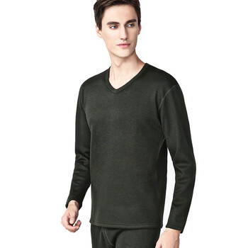 【京东精选】 男士保暖内衣男加绒加厚v领青年棉毛衫女秋衣秋裤套装