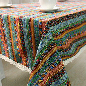 藏式餐桌桌布 外贸东南亚复古泰式民族风桌布棉麻餐桌布布艺藏式布方
