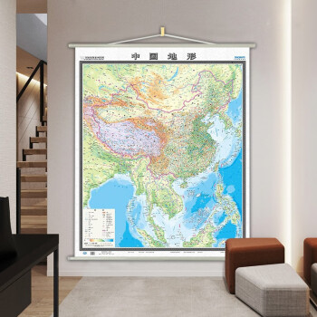 竖版中国地图地形图12x14米挂图国家版图系列家版图系列