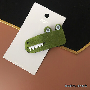 卡通毛毡发夹少女bb夹刘海一字日韩网红原宿发卡边夹软妹头饰 3#鳄鱼