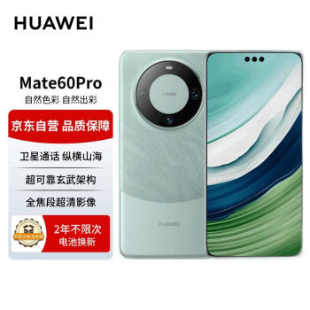 华为（HUAWEI）旗舰手机 Mate 60 Pro 12GB+1TB 雅川青 【两年电池换新套装】