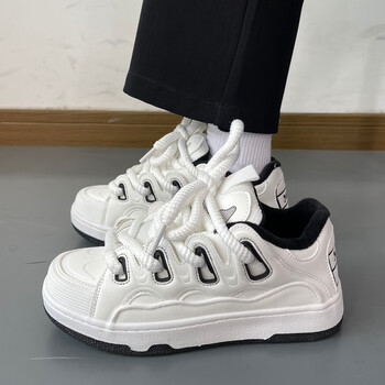 黛恩薇男鞋s潮鞋秋冬季加绒棉鞋韩版潮流百搭小白鞋休闲学生运动板鞋