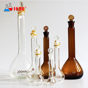 boliyiqi 容量瓶 白色透明容量瓶 棕色茶色容量瓶 白量瓶(A级)，2000ml(5只) 