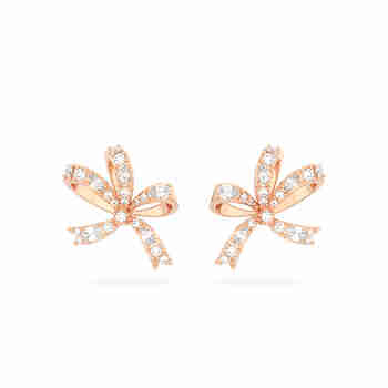 施华洛世奇（SWAROVSKI）【品牌直供】蝴蝶结造型耳钉 女士耳钉生日礼物 5647572