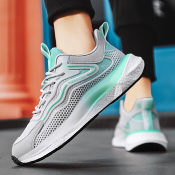 李宁天马男鞋椰子国潮运动休闲鞋年新款潮流百搭老爹跑步灰绿cd872042