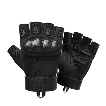 铁三角 硬壳半指战术手套硬壳防护户外骑行黑色XL号