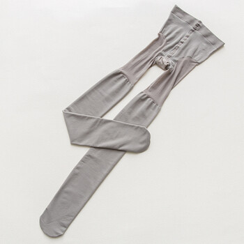 长筒袜拼接假大腿长袜子女过膝丝袜性感韩国学院风日系连裤袜 灰色