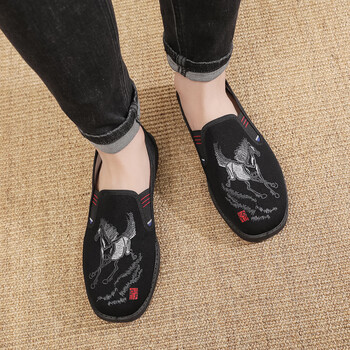 春秋新款国潮老北京布鞋男鞋透气防滑中国风平底爸爸鞋中老年单鞋338