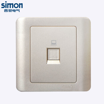 西蒙(SIMON) 开关插座面板 C3系列 一位电脑插座(六类) 86型面板 香槟金色 C35218S6-56