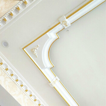 欧式pu顶角线灯槽线 带收口角线带转角仿石膏阴角线墙角线灯池线 色