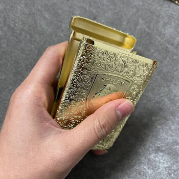 浴血黑帮烟盒20支装三开便携宽窄中支男士创意自动弹烟盒 金色(细支)