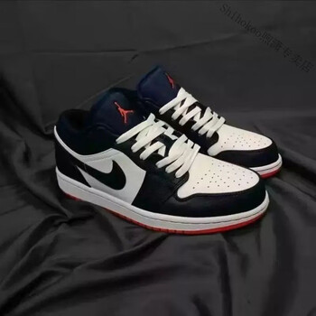 乔1 low海军蓝午夜蓝 低帮时尚风篮球儿童运动运动鞋 aj1低帮午夜蓝