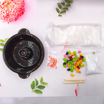 仿真食物起泡胶火锅快餐照烧排骨饭抖音同款解压食玩具史莱姆玩盒仿真