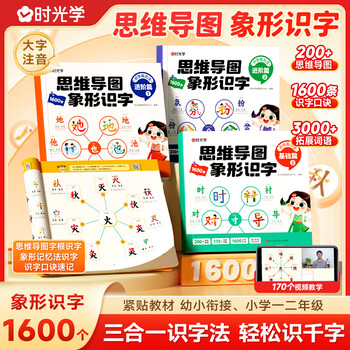 时光学学前识字幼儿启蒙早教书幼小衔接思维导图象形识字男女孩生日礼物