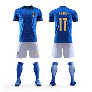 滕讯体育nba旗舰2021意大利球衣男儿童足球服套装队服主客场比赛训练