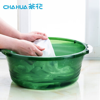 
                                        
                                                            茶花 塑料盆洗脸盆32CM把手防滑盆 03411K                