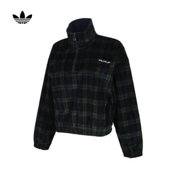 三叶草女子tartan half zip卫衣/套头衫