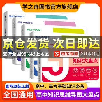 【2025旗舰店官方正版】高中知识大盘点思维导图 张老师雪峰名师推荐学之舟早起5分钟速记高中高考基础知识复习难点通用必背知识点汇总 高一高二...