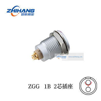 ZHJM深圳智航精密M12航空插座ZGG 1B 2-16芯母座接插件推拉自锁连接器厂家直销 ZGG 1B 2芯插座