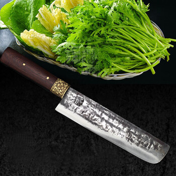 名匠王手工锻打菜刀切片刀分割刀蔬菜水果刀料理西厨刀 小号 长宽19cm