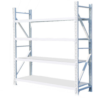 驰鸣 货架 中型2米白色仓储家用钢制货架置物架车库多层可拆卸仓铁皮