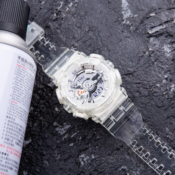 casio卡西欧手表男g-shock透明白色防水运动电子表ga-110cr-7a ga-110
