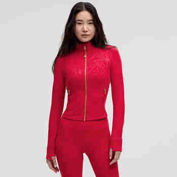 lululemon露露乐蒙 Define 女士短款夹克 Nulu *新年款 弹力吸汗透气外套 Snake Emboss Red/蛇年浮雕红 XXS /2