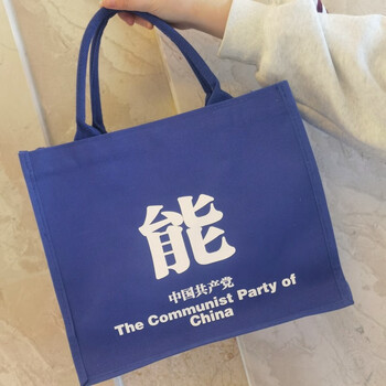 中国共产党能托特包时尚背包便携收纳手提购物上班通勤大容量单肩包文艺女性中央编译文创