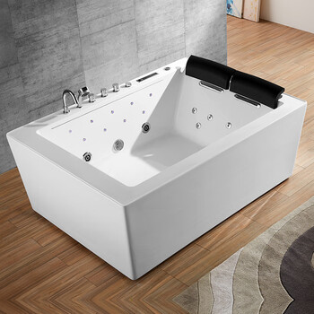 双人情侣大瀑布浴缸现货双人独立式按摩浴缸豪华情趣浴池冲浪家用大浴